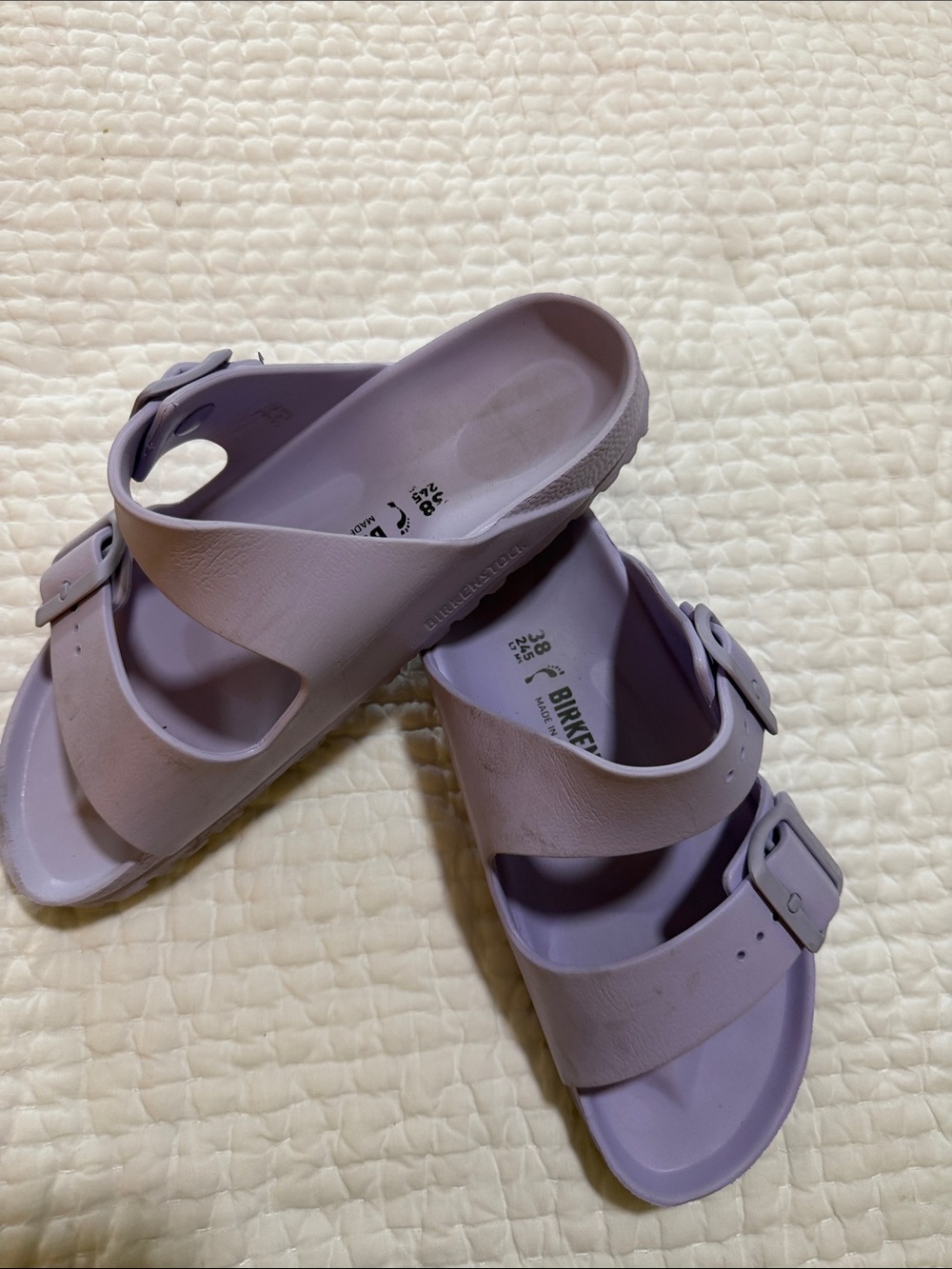 Birkenstock Lavender Double-Strap Slide Sandals - Picture 3 of 5